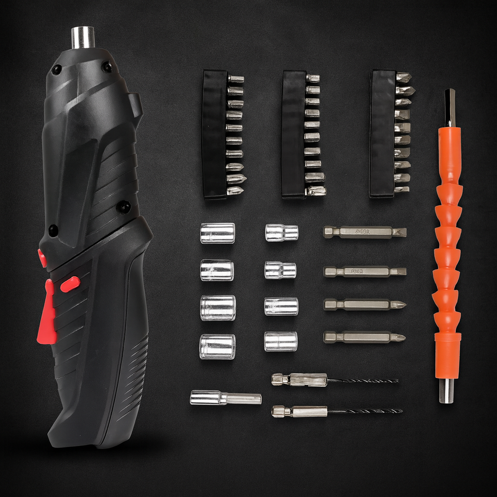 Destornillador Inalámbrico 4.8V con 47 Piezas – Herramienta Versátil para Todo Tipo de Trabajos